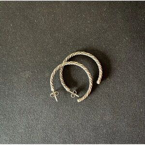 Sterling Silver Twisted Hoop Earrings